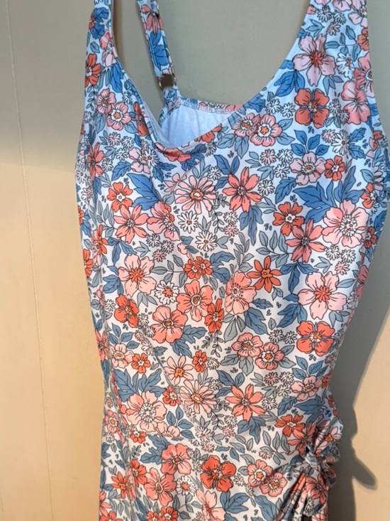 Eomenie Other - EoMenie Floral Print One-Piece Swimsuit bra built in Coral & Blue Womens 18W NWT